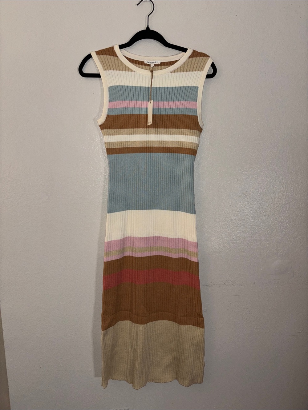Wishlist Sleeveless Striped Knit Midi Dress in Multicolor